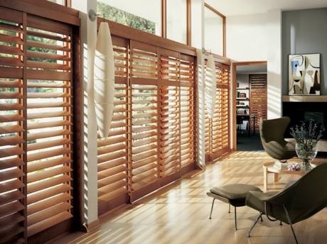 Living Room Wood Shutters: Heritance® by Hunter Douglas